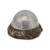 Toupee for Men Hairpiece Full Injected Poly Skin Hair System Replacement Durable PU Mens Toupee Hair Piece Unit for Men (#410 Medium Brown+10% Gray, 6''X9'') view 4