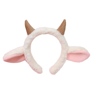 New Year Celebration Hairhoop Plush Sheep Ear Hairband Funny Headhoop Costume Headdress Child Adult Halloween Headwear