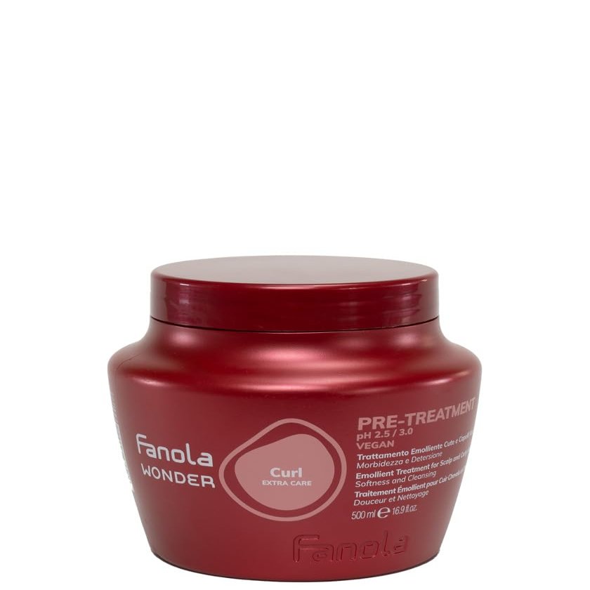 Fanola Wonder Curl Pre Shampoo Scalp Treatment - Emollient Scalp Mask for Natural Hair - Gently Cleanses and Nourishes Skin - Prepares Hair for Curly Routines (500 ml)