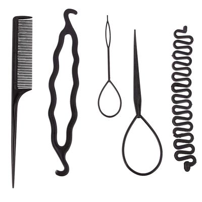 Fashion Fitoor Hair Styling Tools Bun Maker/Braids Combo Offer Black (Professional-Styling-Accessories-Combo-5)