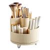 360Rotating Makeup Organizer,5 Slot Makeup Brush Holder,Cosmetic Organizer Perfume Lipstick Skincare Storage for Bedroom Vanity Desktop (White) view 1