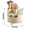360Rotating Makeup Organizer,5 Slot Makeup Brush Holder,Cosmetic Organizer Perfume Lipstick Skincare Storage for Bedroom Vanity Desktop (White) view 2