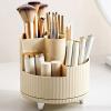 360Rotating Makeup Organizer,5 Slot Makeup Brush Holder,Cosmetic Organizer Perfume Lipstick Skincare Storage for Bedroom Vanity Desktop (White) view 3