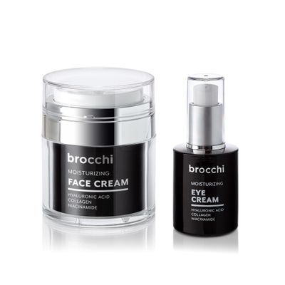 Cortex International Brocchi | Hyaluronic Acid Face & Eye Cream Set  Deep Hydration, Revitalization, Enhanced Elasticity, Youthful Glow, Radiant Complexion