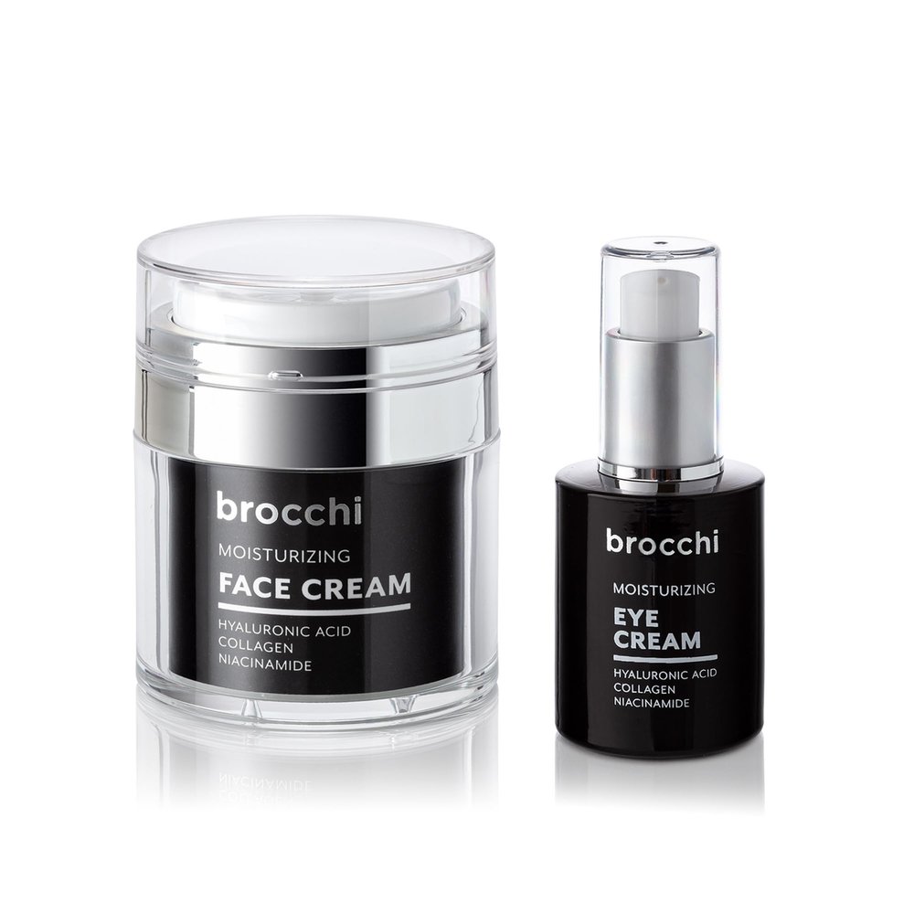 Cortex International Brocchi | Hyaluronic Acid Face & Eye Cream Set Deep Hydration, Revitalization, Enhanced Elasticity, Youthful Glow, Radiant Complexion