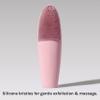 LOLLIPOP Dual-Sided Facial Cleansing Brush | Handle Size Silicone Face Exfoliator and Soft Fiber Cleanser | Manual Face Scrubber for Pores, Makeup Removal, Blackhead and Skincare Routine, Bubblegum view 4