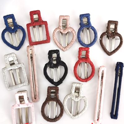 10pcs Random Mix Colors & Shapes Elegant Satin Wrapped Hair Clips 2"~4"(Clearence Sale)