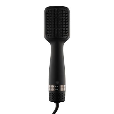 Kristin Ess Hair Volumizing Blow Dryer Brush - Blowout + Hair Straightening Brush - Ceramic + Ionic - Dry, Smooth + Volumize Hair - Flat Padel Base for Faster Blowout - 3 Wind Speeds + 4 Heat Settings
