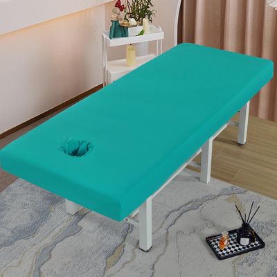 Waterproof Spa Bed Cover Lash Bed Sheet Massage Table Sheet with Hold Soft Massage Bed Cover for Cosmetic Salon Table with Elastic Cord All-Round Wrap Square Head,Green,190x70cm(N)