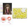 Luzhengyang 210Pcs Small Dreadlocks Beads Cuffs Hair Braider Rainbow Pony Beads Kit DIY Teen Girls Kids, Change Style, Fresh Look, Exotic Hairstyle, Braid Rings Clips Tube, Yellow view 2