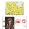 Luzhengyang 210Pcs Small Dreadlocks Beads Cuffs Hair Braider Rainbow Pony Beads Kit DIY Teen Girls Kids, Change Style, Fresh Look, Exotic Hairstyle, Braid Rings Clips Tube, Yellow view 3