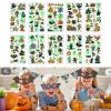 10 Sheets Halloween Temporary Tattoos for Kids, Luminous Halloween Tattoo Stickers Glow Cartoon Witch Bats Pumpkin Tattoos for Boys Girls Party Favors Gift Bag Trick or Treat (Series D) view 1