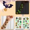 10 Sheets Halloween Temporary Tattoos for Kids, Luminous Halloween Tattoo Stickers Glow Cartoon Witch Bats Pumpkin Tattoos for Boys Girls Party Favors Gift Bag Trick or Treat (Series D) view 4