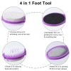Beomeen Pumice Stone Brush for Feet 4 in 1, Foot File Callus Remover, Foot Rasp and Sand Paper Pedicure Tools with Handle, Shower Foot Scrubber, Soft Smooth Feet for Home Foot Care,2 Pack view 2
