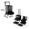 KJLYLPP Train Case Rolling Cosmetic Organizer with Rolling Wheels 6 Lights and Mirror, Make-up Case with Light, Beauty Makeup Train Case Travel Trolley,Safe Latch (Black 4) view 4