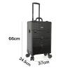 KJLYLPP Professional Rolling Beauty Nail Case Organizer Storage Box with 2 Drawers, Multi-Functional Cosmetic Train Case, Large Trolley Storage Case, Rolling Cosmetic Organizer view 3