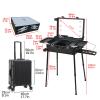 KJLYLPP Rolling Makeup Train Case, Makeup Trolley, Professional Cosmetic Organizer Case with Mirror and 3 Colors LED Lights (Silver Large) view 2
