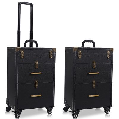 Makeup Trolley, Large Professional Makeup Trolley, for Cosmetics, Makeup Organizer, with Wheels and Key Locks, Makeup Trolley