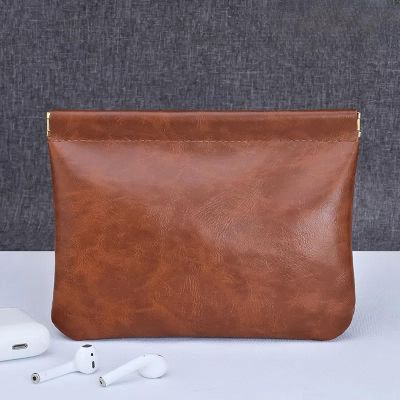 JWSWEIGDV Shrapnel dark pattern automatic closing storage portable change earphone data cable PU leather waterproof mini cosmetic bag