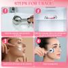 Baderke 2 Pcs Ice Globes for Face Stainless Steel Cooling Globes Unbreakable Cooling Roller Women Ice Balls Cryo Sticks Facials Skin Care for Dark Circles, Puffiness(Silver (Pink Handle)) view 3