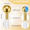 Baderke 2 Pcs Ice Globes for Face Stainless Steel Cooling Globes Unbreakable Cooling Roller Women Ice Balls Cryo Sticks Facials Skin Care for Dark Circles, Puffiness(Gold (White Handle)) view 2