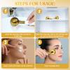 Baderke 2 Pcs Ice Globes for Face Stainless Steel Cooling Globes Unbreakable Cooling Roller Women Ice Balls Cryo Sticks Facials Skin Care for Dark Circles, Puffiness(Gold (White Handle)) view 3