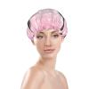 Rose Gold Eyelashes Printed Double Layer Lined Shower Cap,Shower Caps For Women Reusable view 2