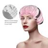 Rose Gold Eyelashes Printed Double Layer Lined Shower Cap,Shower Caps For Women Reusable view 3