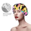 Butterflies Printed Double Layer Lined Shower Cap,Shower Caps For Women Reusable view 3