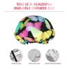 Butterflies Printed Double Layer Lined Shower Cap,Shower Caps For Women Reusable view 4