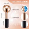 Baderke 2 Pcs Ice Globes for Face Stainless Steel Cooling Globes Unbreakable Cooling Roller Women Ice Balls Cryo Sticks Facials Skin Care for Dark Circles, Puffiness(Rose Gold (Black Handle)) view 2