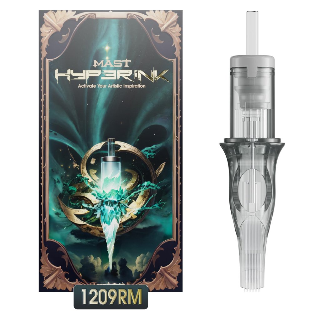 Mast Hyperink Tattoo Needles Cartridges Pro Round Magnum 1209RM Larger Ink Storage for Tattoo Artists