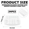 24Pcs Tattoo Ink Cup Tray-Disposable Plastic Pigment Trays Stand for Eyebrow Tattoo Ink Tattoo Ink Cups Holder Supplies Kits view 2