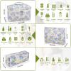 3PC Makeup Bag Set, Quilted Makeup Bag, Large Floral Cosmetic Bag for Women, Cute Cotton Makeup Bags, Flower Travel Toiletry Organizer Bag (light blue) view 2