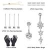 Autdor Belly Piercing Kit 13Pcs Belly Button Piercing Kit Includes 2Pcs 14G Belly Button Rings 1Pc Piercing Clamp 4Pcs Piercing Tools 14G 4Pcs Clean Tools 2Pcs Gloves for Piercing Supplies view 2