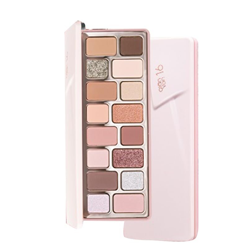 ChongTai 1PC Qianyan 16/24 Colors Eyeshadow Palette, QianYan Eyeshadow Multichrome Shimmer Matte Facial Highlighter Eyeshadow Palette (PianAi, 16 Colors)