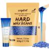 Hard Wax Beads, Coarse Hair Formula Wax Beans for Hair Removal Sensitive Skin, For Body, Facial, Brazilian Bikini, Legs at Home Wax Refill for Women Men,1.1 lb & 30g Care Cream & 12 Applicator Sticks view 1