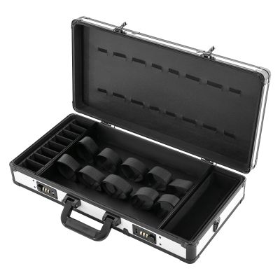 Emmliy Beauty Salon Barber Case, Professional Barber Hard Carrying Case Storage Box, Barber Tool Organizer for Clippers Trimmers Shears Scissors, 2 Combination Locks (White+Black)