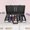 Emmliy Beauty Salon Barber Case, Professional Barber Hard Carrying Case Storage Box, Barber Tool Organizer for Clippers Trimmers Shears Scissors, 2 Combination Locks (White+Black) view 3