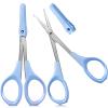 2 Pack Small Scissors 4 Inch Curved Eyebrow Beauty Stainless Steel Trimming Scissors for Eyelash Facial Nose Hair(Blue) view 1