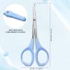 2 Pack Small Scissors 4 Inch Curved Eyebrow Beauty Stainless Steel Trimming Scissors for Eyelash Facial Nose Hair(Blue) view 2