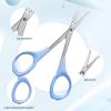 2 Pack Small Scissors 4 Inch Curved Eyebrow Beauty Stainless Steel Trimming Scissors for Eyelash Facial Nose Hair(Blue) view 3