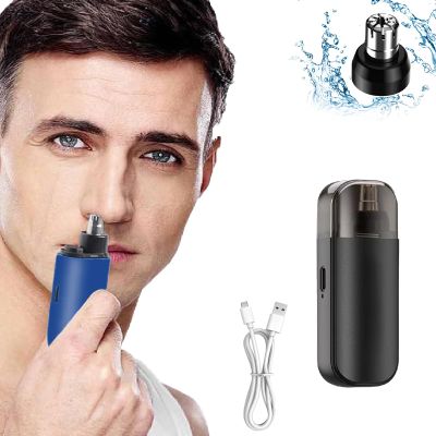 SKYAMBITION Portable Nose Hair Trimmer,Portable Nose Hair Trimmer for Men,USB Rechargeable Portable Nose Hair Trimmer, Nose and Ear Trimmer for Men, Electric Nose Hair Trimmer (Black)