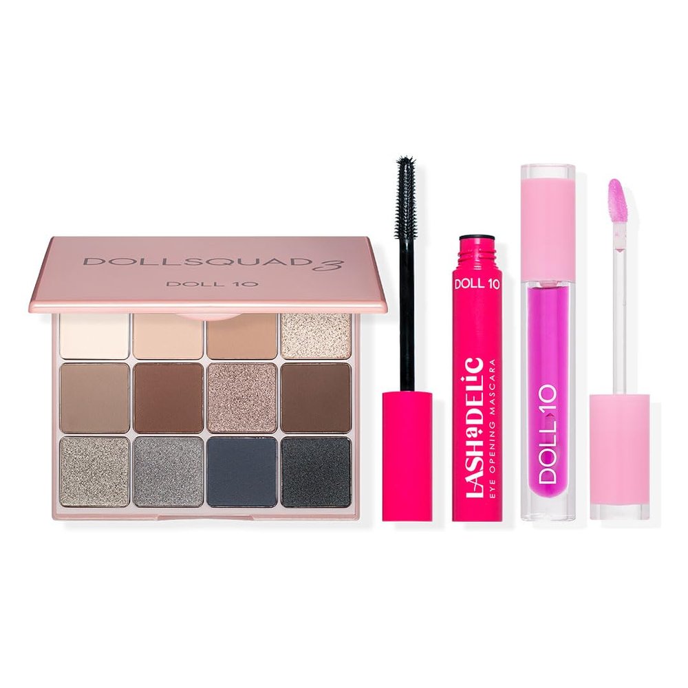 10 Minute Face- Best of Doll 10 Beauty Exclusive | Doll Squad 3, Lashadelic Mascara, Plumping Lip OIl Bundle