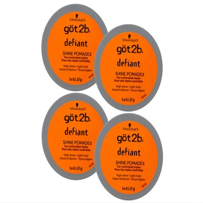 Got2B Defiant Shine Pomade for Controlled Styles 2 oz (Pack of 4)