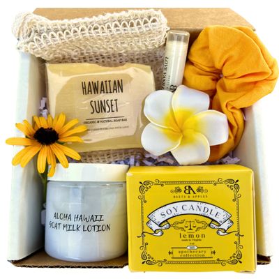 Beets and Apples Hawaii Spa Gift Basket, Hawaii Themed Gifts, Unique Christmas Gifts Birthday Gifts for Women, Hawaii Gift Ideas for Birthday, Handmade Spa Gift Set for Her, Thank you Gift (Hawaii)