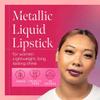 Aromi Metallic Liquid Lipstick | Chestnut Rose Lip Color with Shimmery Finish, Long-lasting + Long Wear, Mauve Shade, Waterproof, Vegan (Burgundy Quartz) view 2