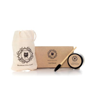 Blinking Owl Acres - Mascara Alternative | Lash Pomade | Long-Lasting Lash Health | Natural Eyelash Growth Serum with Organic Castor Oil & Argan Oil | Increases Length & Volume | Natural Silk Fibers