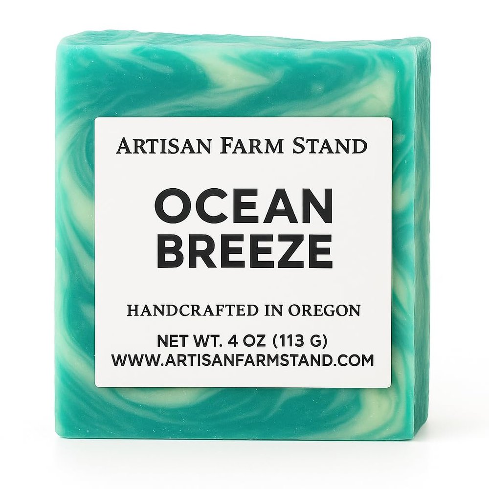Artisan Farm Stand Ocean Breeze Handmade Soap, 4 oz, Green