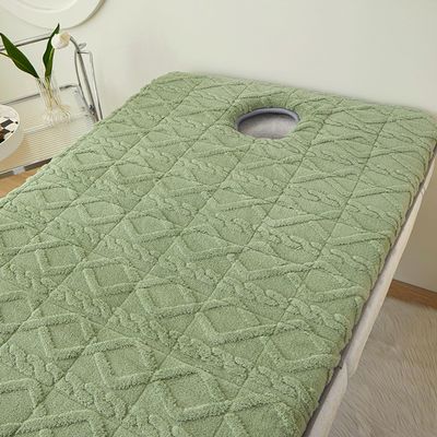 LDLCYCN Sponge Massage Bed Pad with Face Hole Thicken Spa Massage Table Pad with Elastic Band Non-Slip Lash Bed Cushion Massage Table Topper Square Round Trapezoidal Head,Green(s)3cm,80 * 190cm(N)